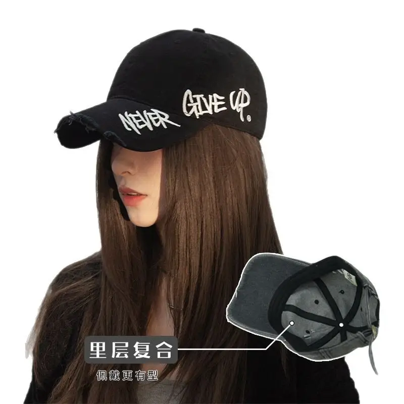 Women Baseball Cap with Letter Embroidery Summer Sunshade - Image 11