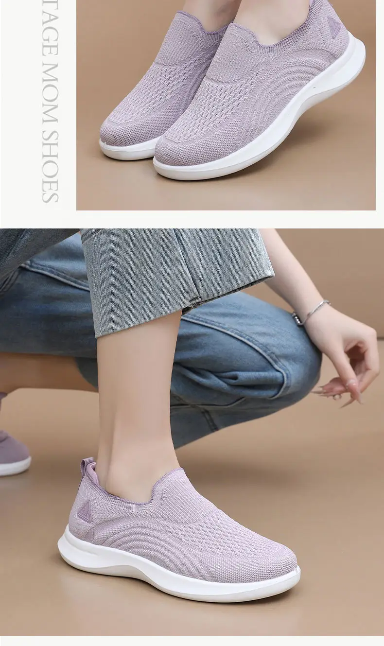 Women's Shoes 2025 Spring New Slip-On Women's Shoes Casual Walking Shoes Soft-Soled Mom Shoes Fashionable Sports Shoes for Women — feature 16