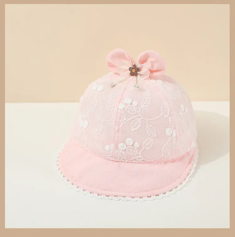 Baby's White Beanie Sunshade Cap for Girls — feature 15