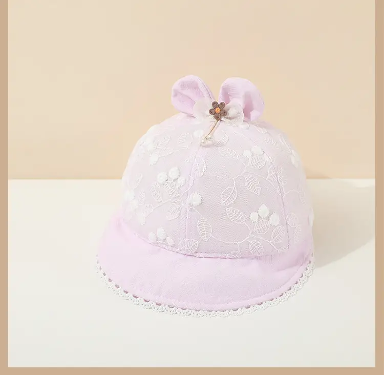 Baby's White Beanie Sunshade Cap for Girls — feature 17