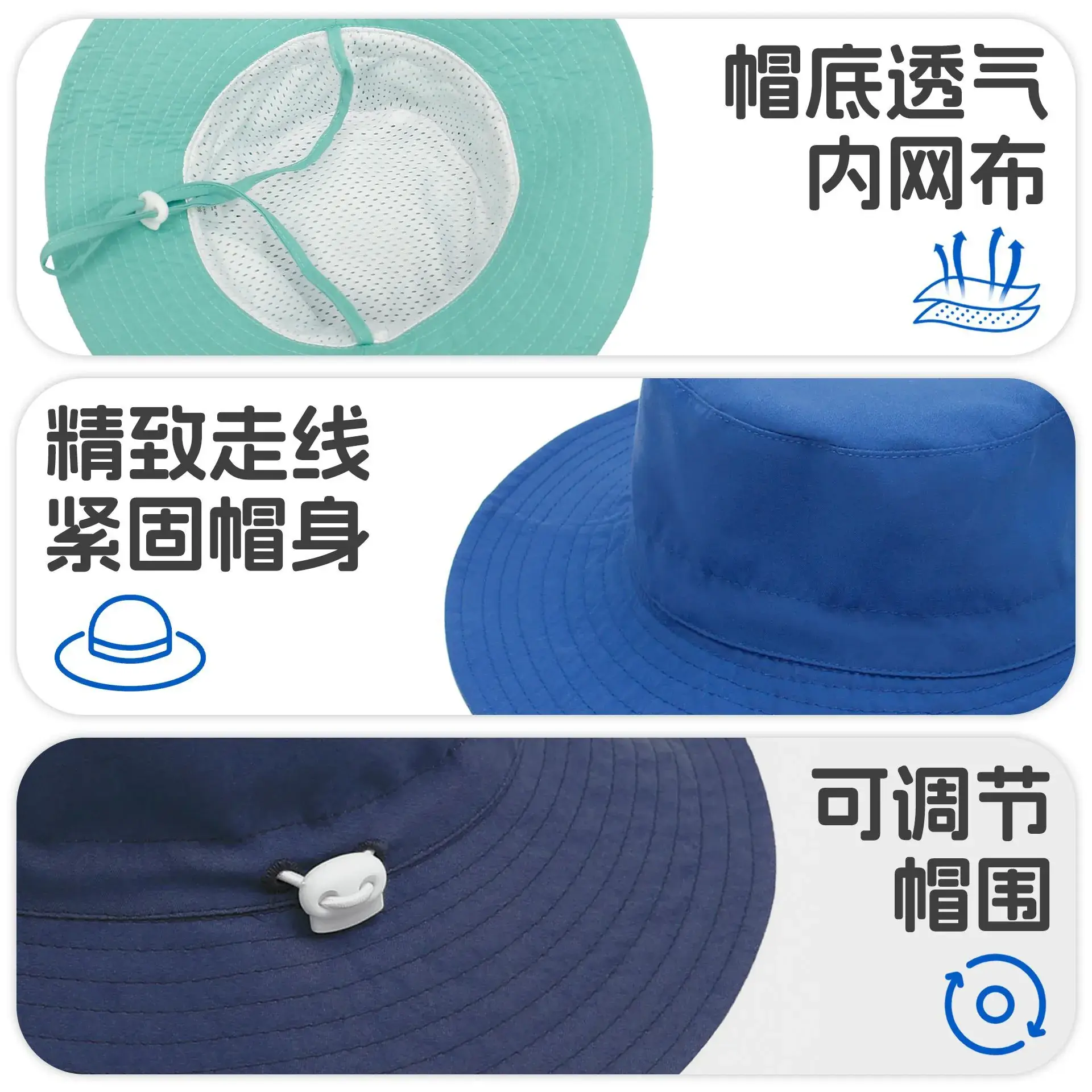 Light Green Kids Sun Hat with Adjustable Tie - Image 15