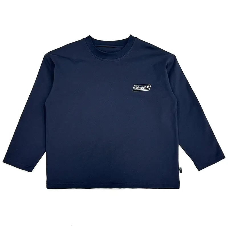 Kids Korean Print Long Sleeve T-Shirt Navy Blue - Image 7