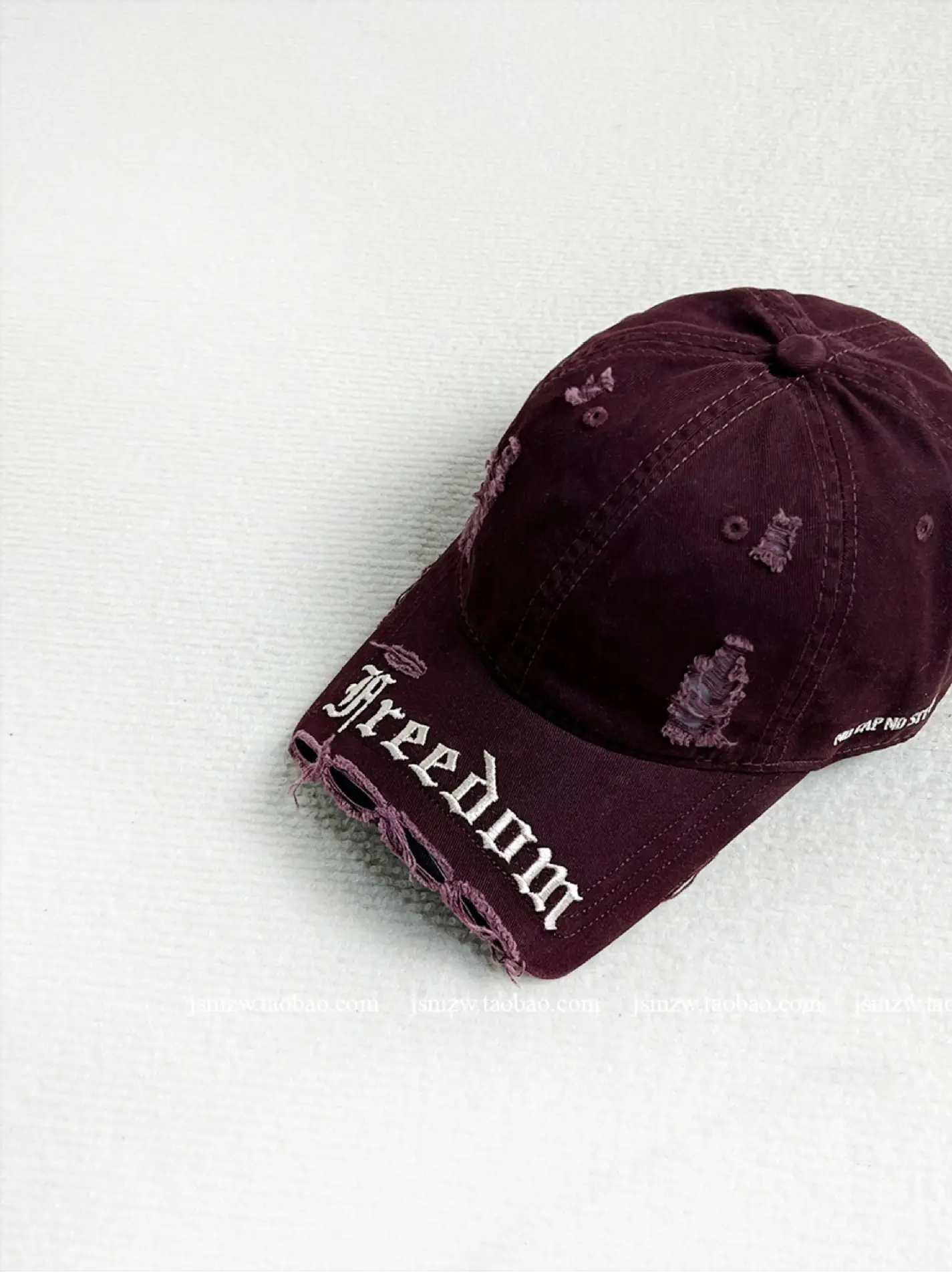 Women's Korean Style Brim Cap Navy Maroon Free Doom — feature 10