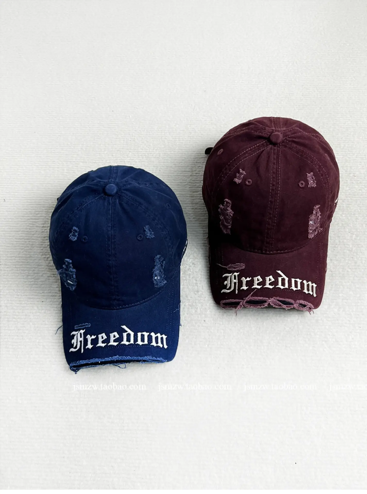 Women's Korean Style Brim Cap Navy Maroon Free Doom — feature 3