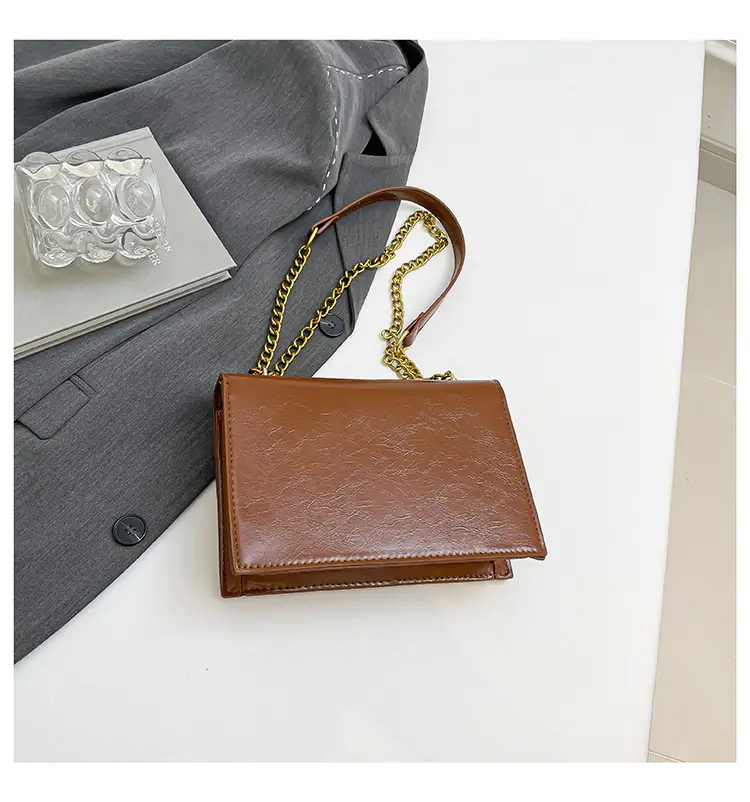 Red Chain Shoulder Bag with Lock Buckle Design — feature 39