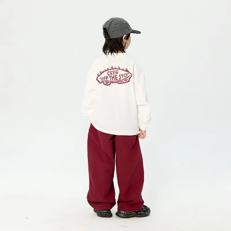 Kids Korean Print Long Sleeve T-Shirt Black Medium - Image 4