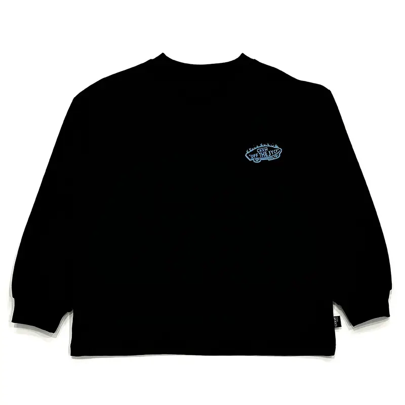 Kids Korean Print Long Sleeve T-Shirt Black Medium - Image 7