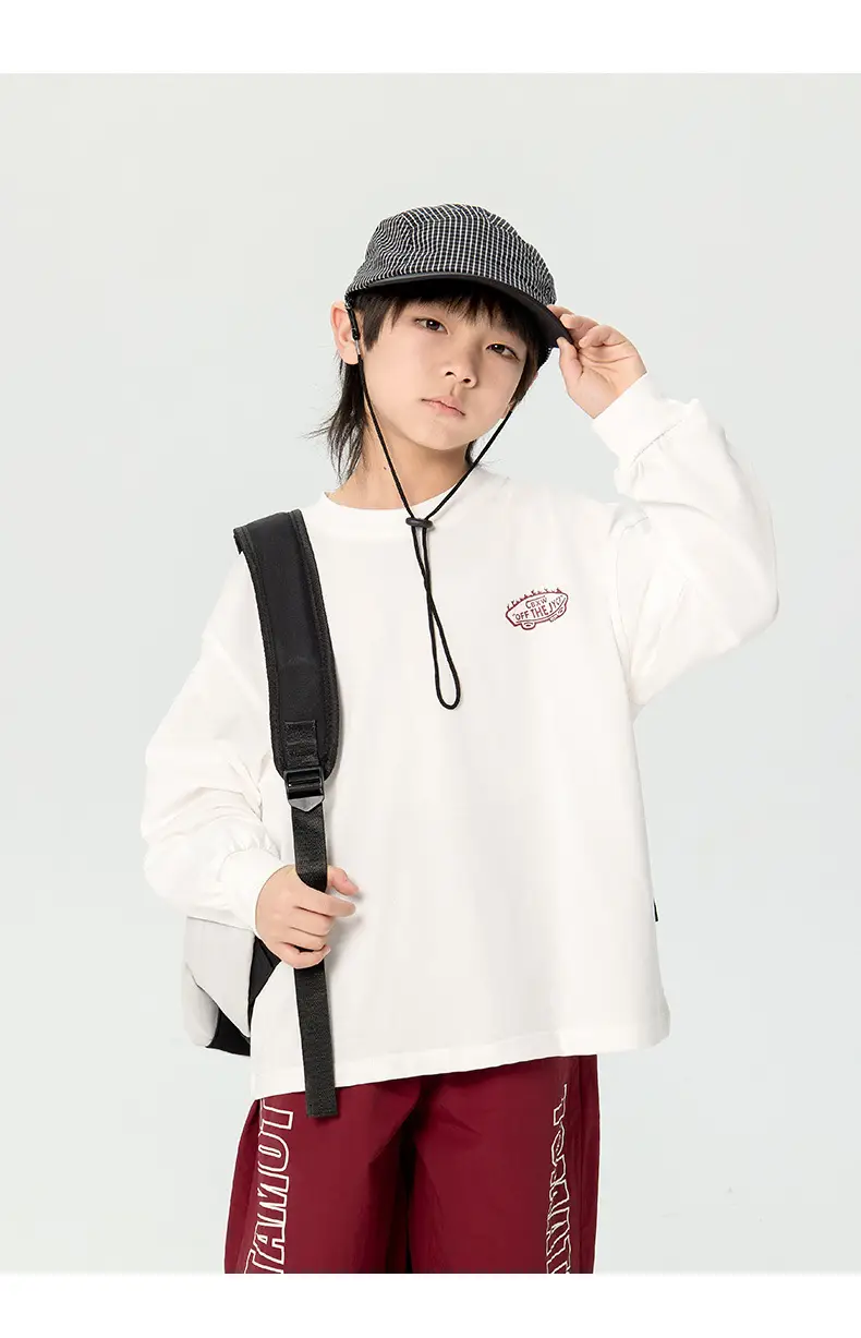 Kids Korean Print Long Sleeve T-Shirt Black Medium — feature 15