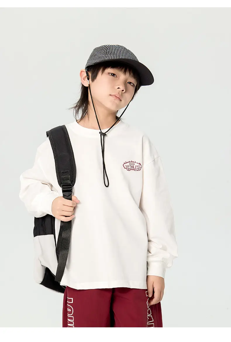 Kids Korean Print Long Sleeve T-Shirt Black Medium — feature 16