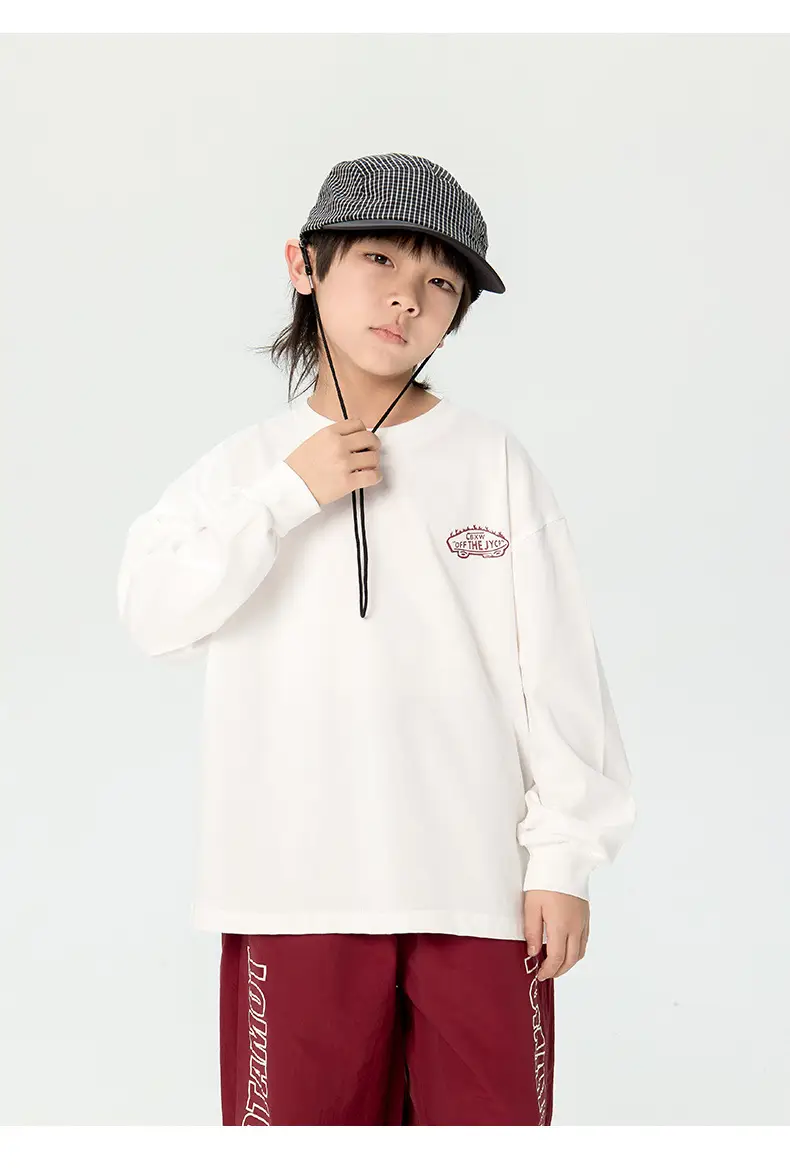 Kids Korean Print Long Sleeve T-Shirt Black Medium — feature 18