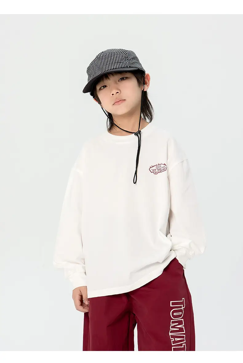 Kids Korean Print Long Sleeve T-Shirt Black Medium — feature 19