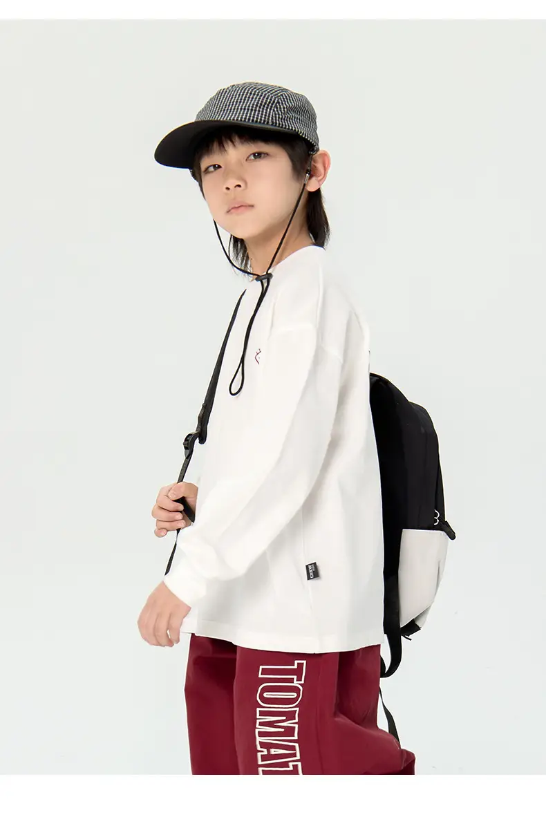 Kids Korean Print Long Sleeve T-Shirt Black Medium — feature 23
