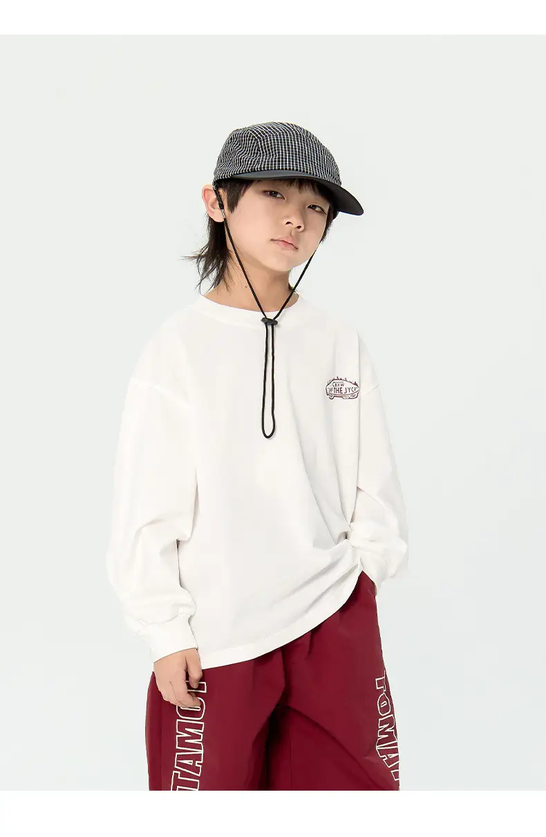 Kids Korean Print Long Sleeve T-Shirt Black Medium — feature 25