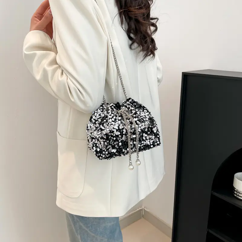 2025 Korean Fashion Portable Sequined Bucket Bag - Image 6