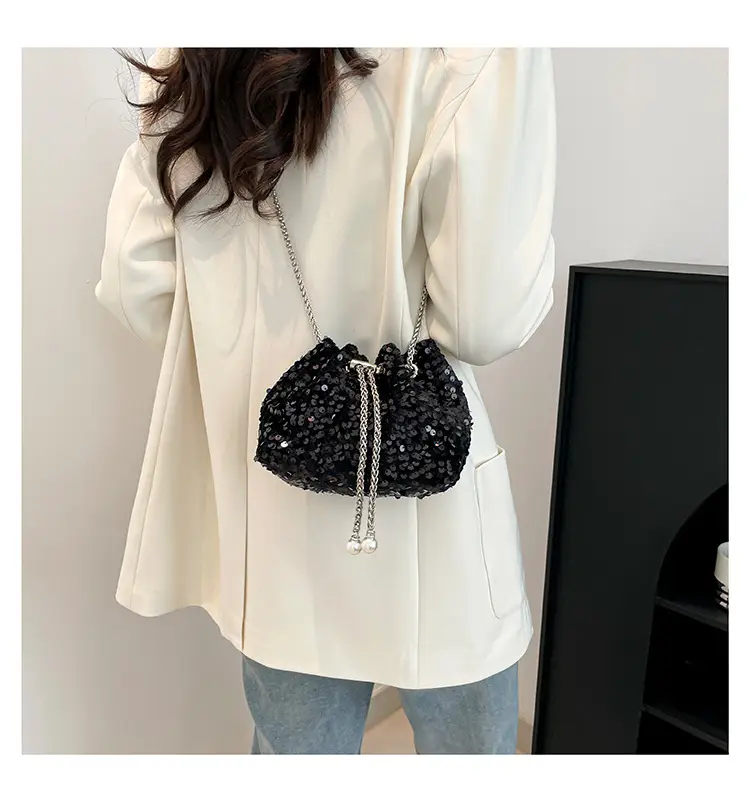 2025 Korean Fashion Portable Sequined Bucket Bag — feature 11