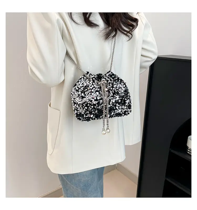 2025 Korean Fashion Portable Sequined Bucket Bag — feature 16