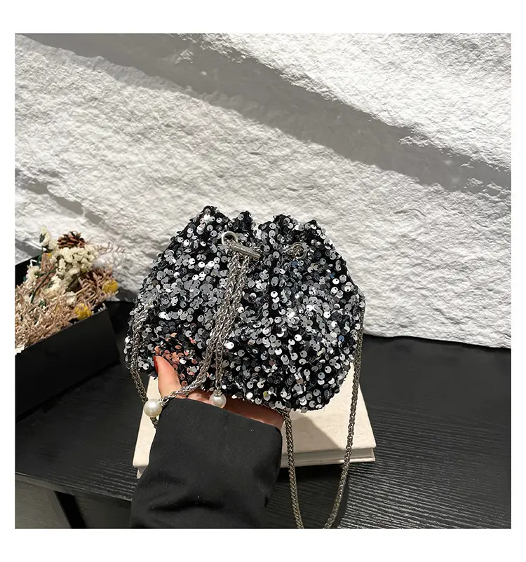 2025 Korean Fashion Portable Sequined Bucket Bag - Image 2