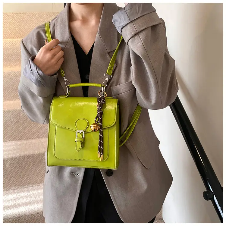 Black Oil Wax Leather Women's Shoulder Crossbody Bag — feature 14