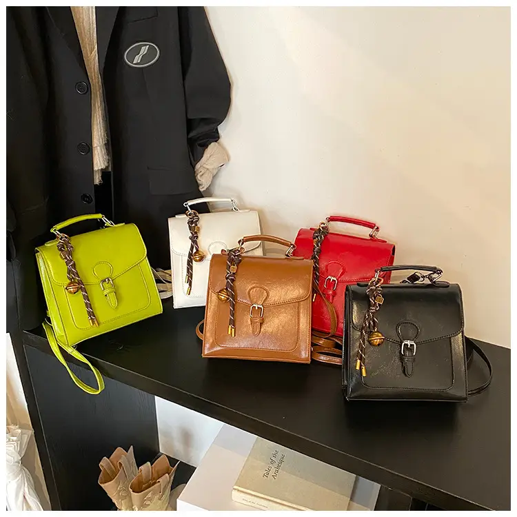 Black Oil Wax Leather Women's Shoulder Crossbody Bag — feature 23