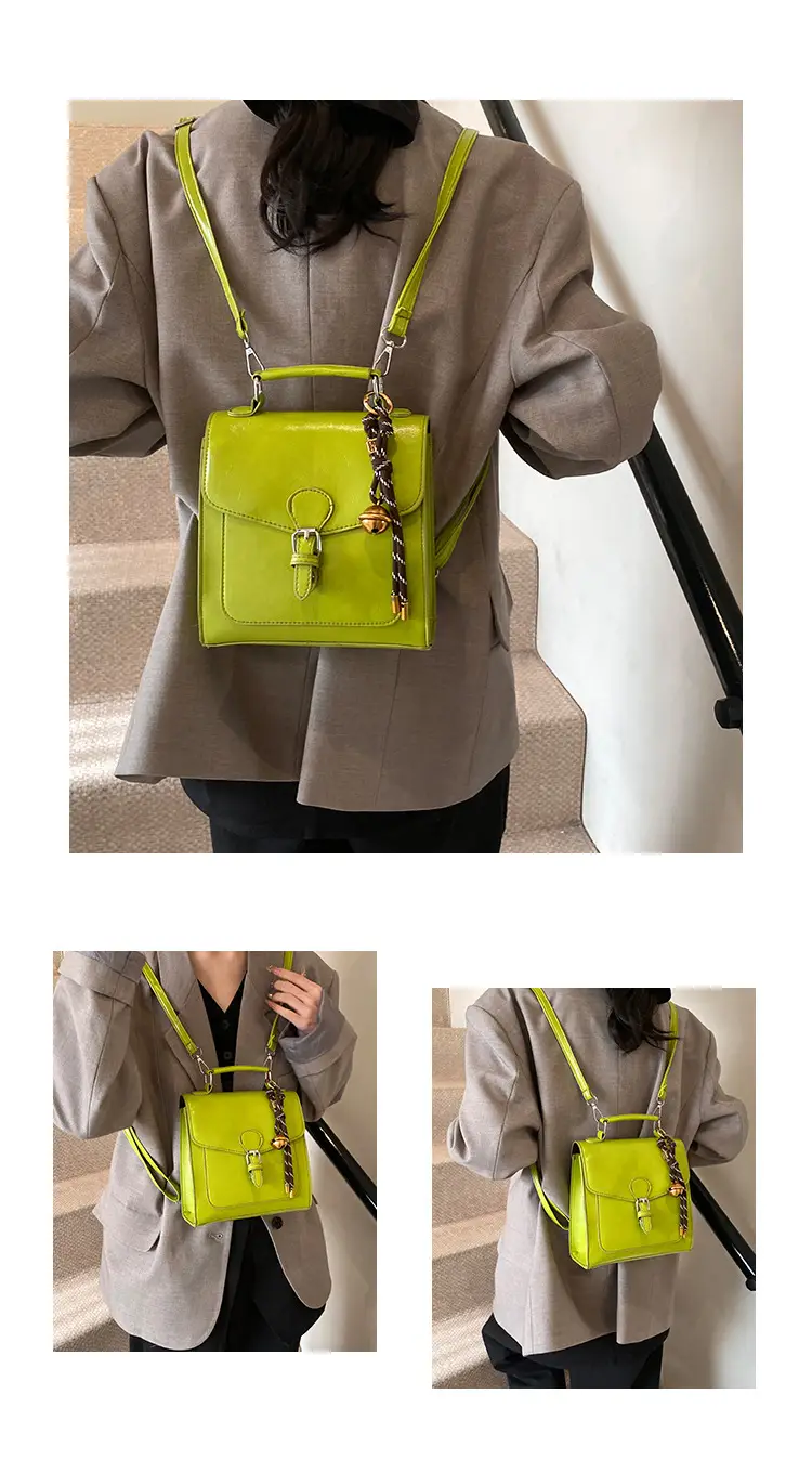 Black Oil Wax Leather Women's Shoulder Crossbody Bag — feature 26