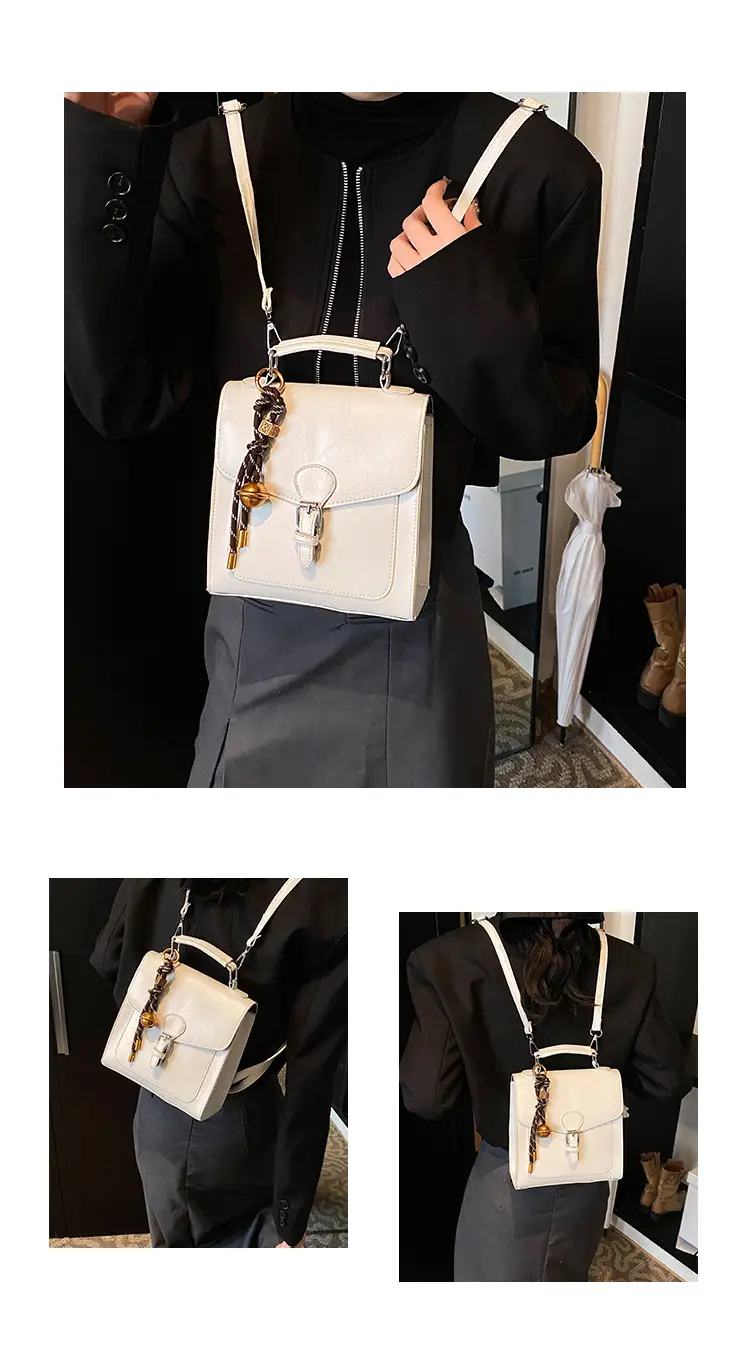 Black Oil Wax Leather Women's Shoulder Crossbody Bag — feature 28