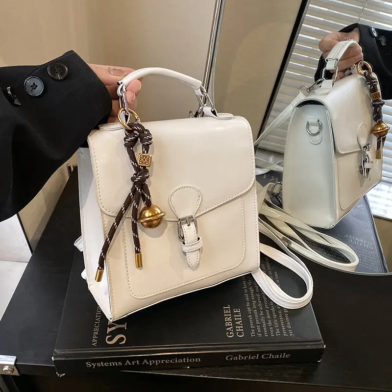 Black Oil Wax Leather Women's Shoulder Crossbody Bag - Image 7
