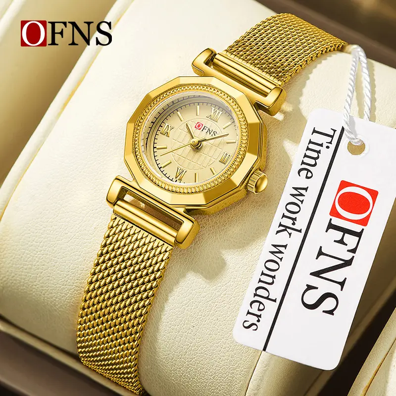 Oufani Gold Green Dial Women's Quartz Watch - Image 12