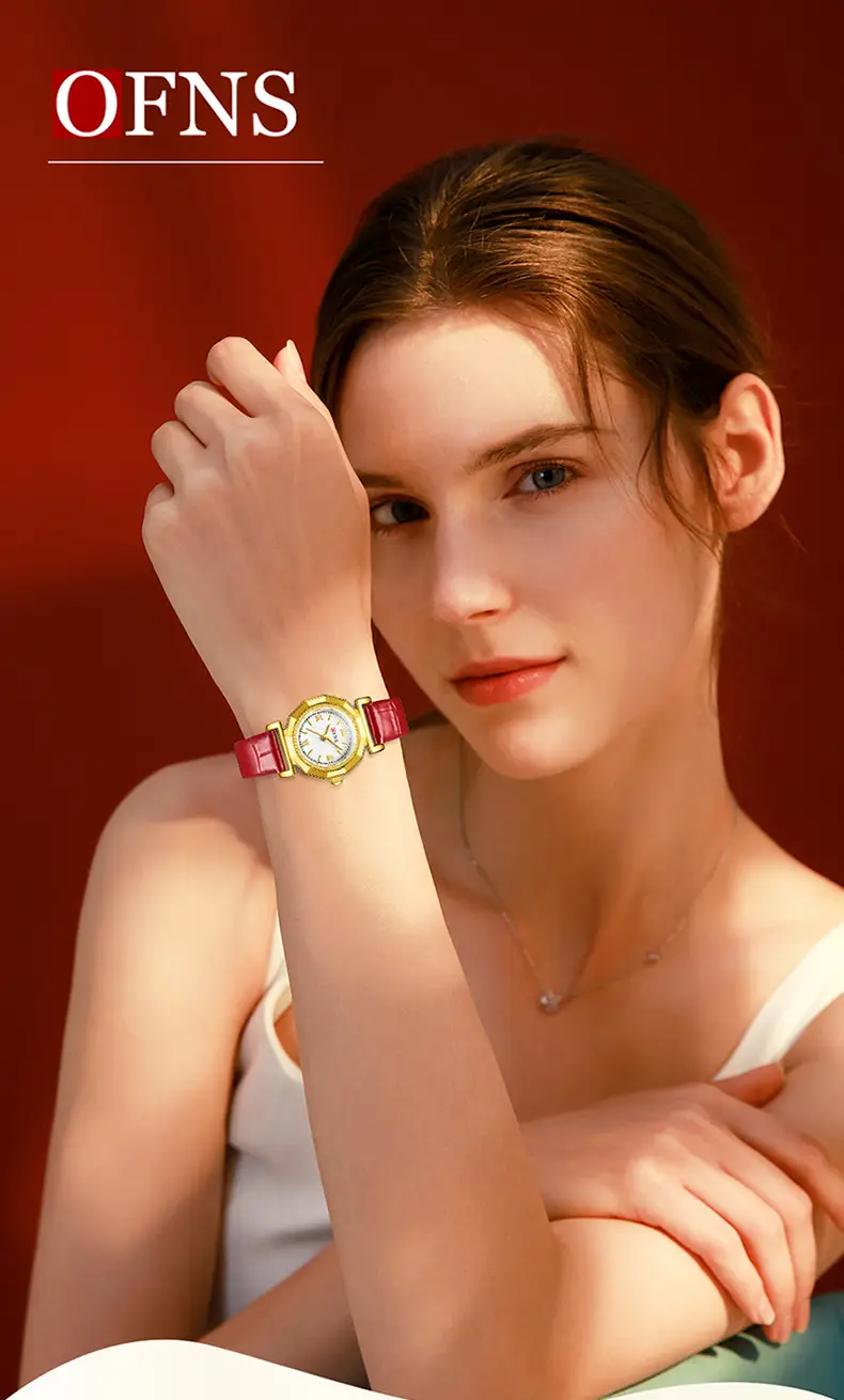 Oufani Gold Green Dial Women's Quartz Watch — feature 25