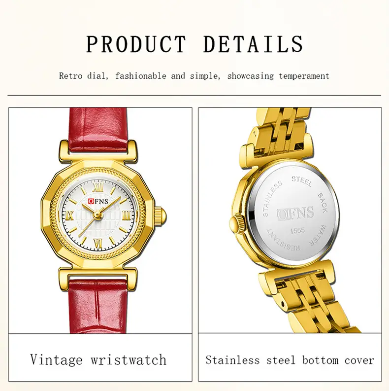 Oufani Gold Green Dial Women's Quartz Watch — feature 42