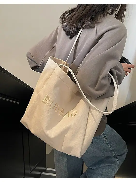 Women Canvas Shoulder Bag Large Spring Summer 2026 - Image 5