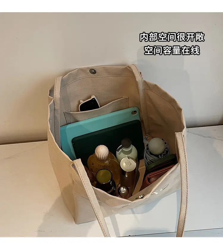 Women Canvas Shoulder Bag Large Spring Summer 2026 — feature 7