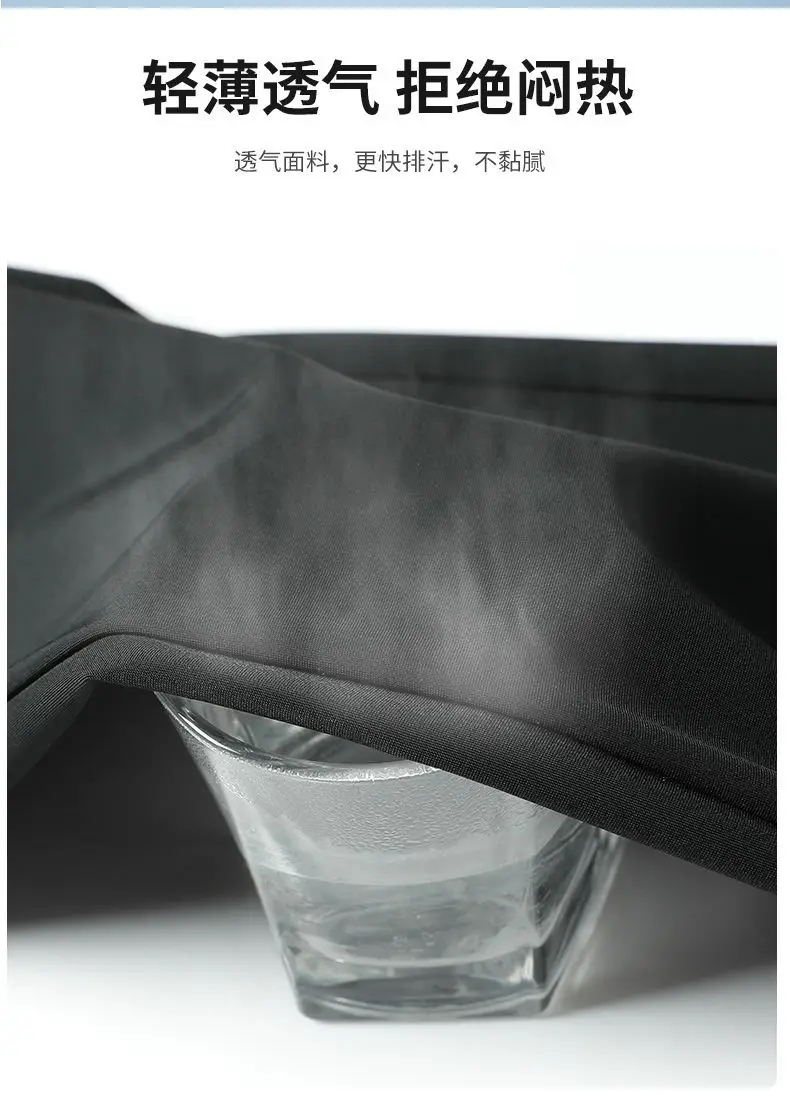 Men's Black Ice Silk Shorts Plus Size Loose Summer Wear — feature 15