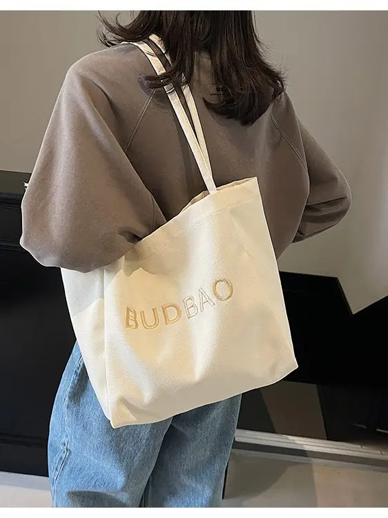 Women Canvas Shoulder Bag Large Capacity Korean Style 2025 - Image 6