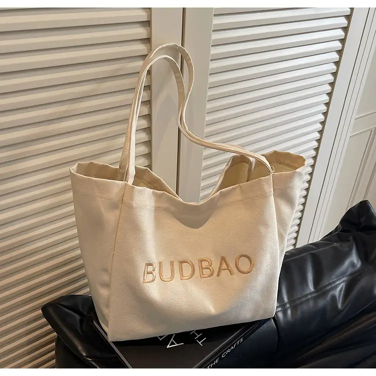 Women Canvas Shoulder Bag Large Capacity Korean Style 2025 - Image 3
