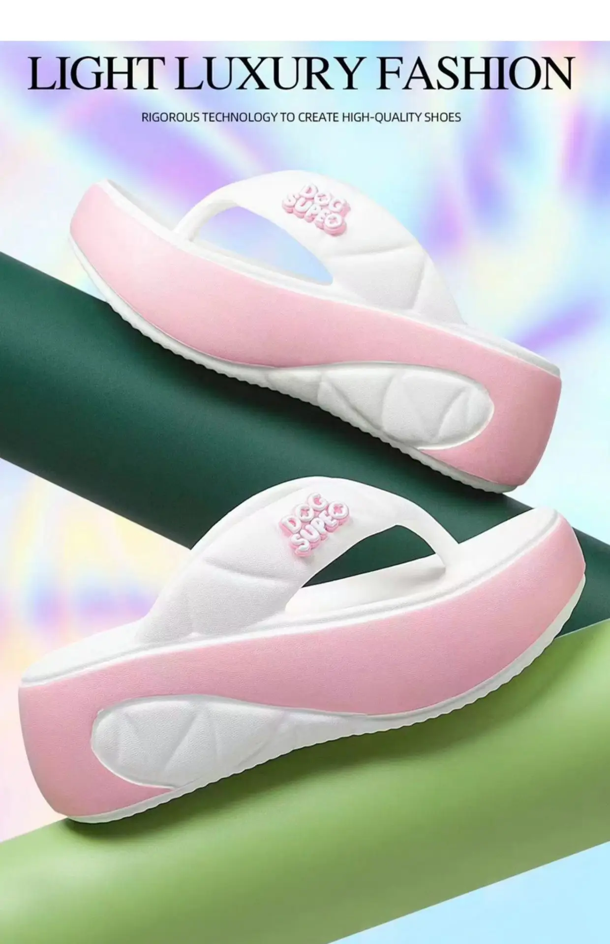 Women's EVA Flip-Flops 6cm High Soft Soles — feature 12