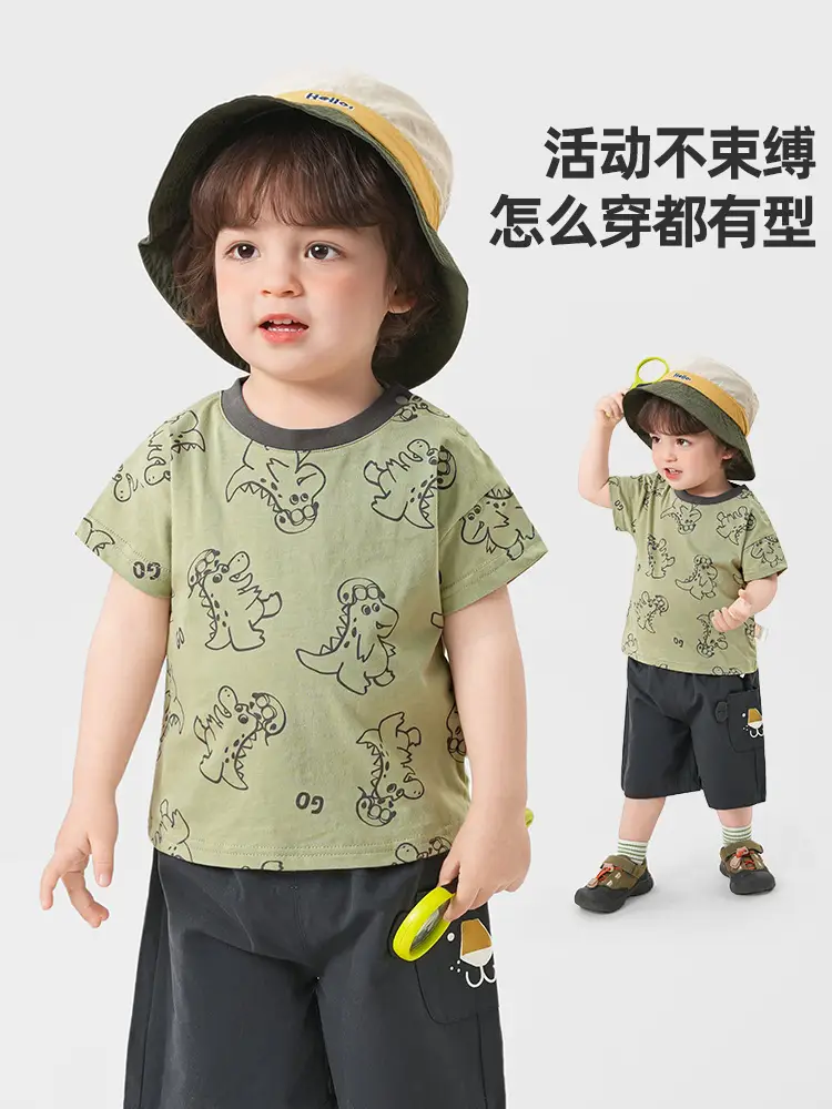 Baby T-shirt White Print Summer Casual Kids - Image 6