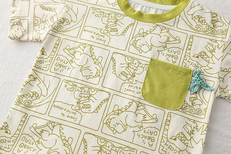 Children's Purple Dinosaur Print 2Pc Summer Suit — feature 13