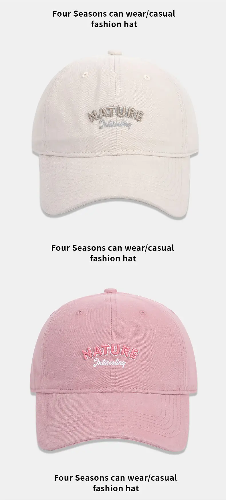Korean Style Embroidered Baseball Cap for Women Spring Summer — feature 12