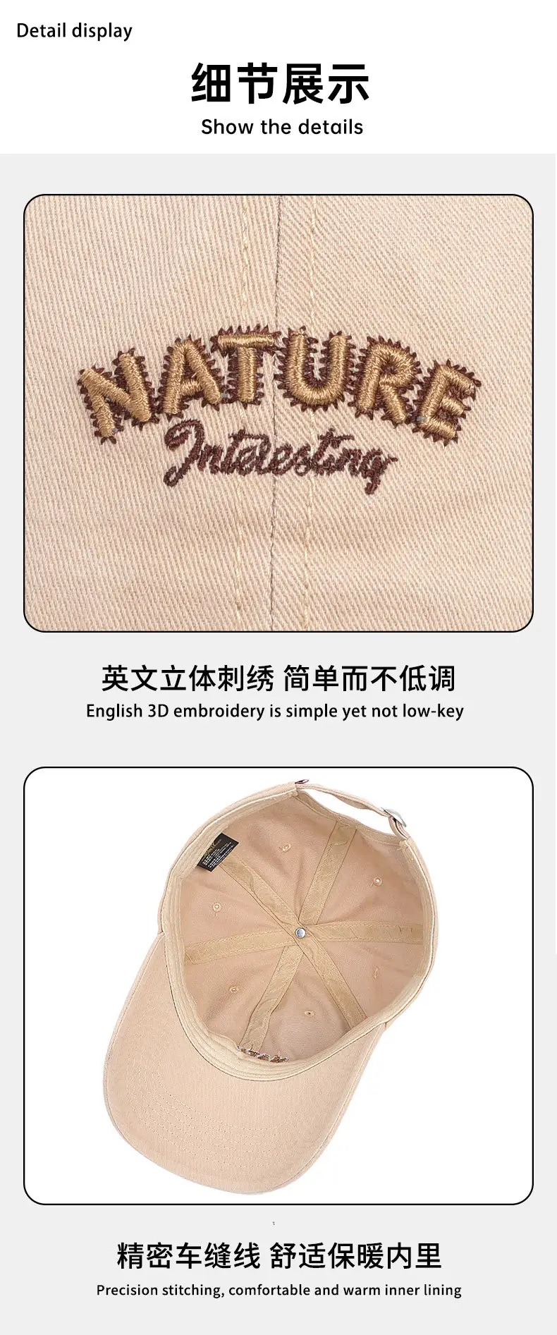Korean Style Embroidered Baseball Cap for Women Spring Summer — feature 13