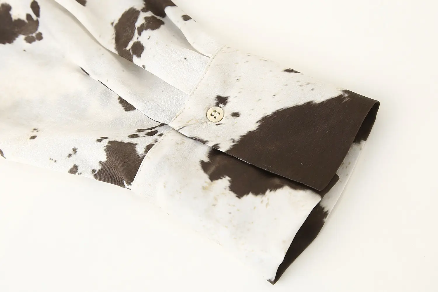 Women Printed Cowhide Lapel Shirt with Belt Midi Suit — feature 14