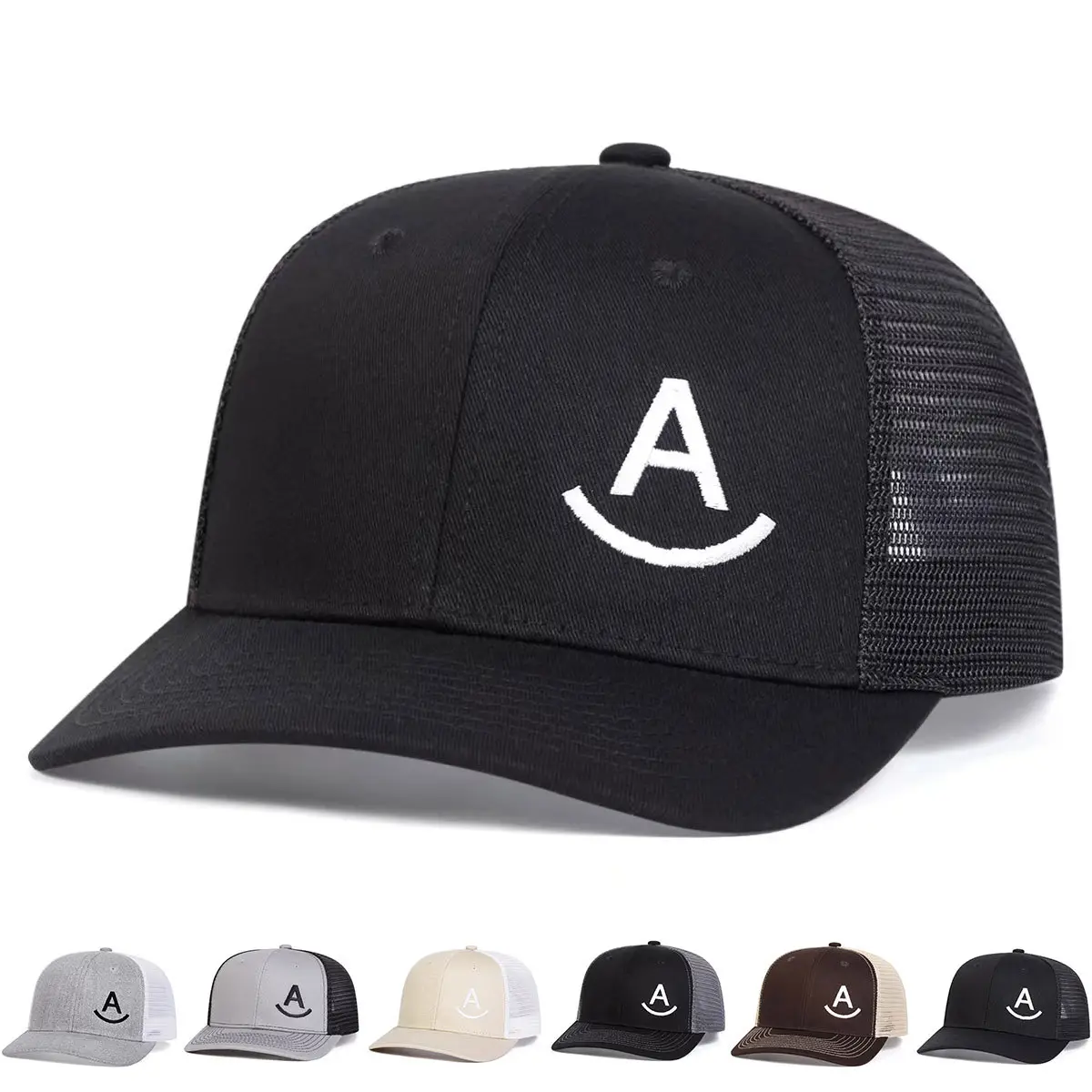 Men's Black A Letter Embroidered Baseball Cap — feature 1