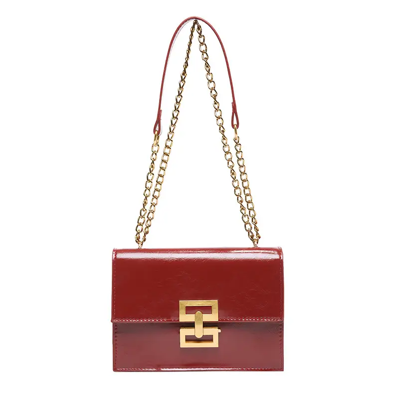 Red European Chain Shoulder Bag for Women - Image 3