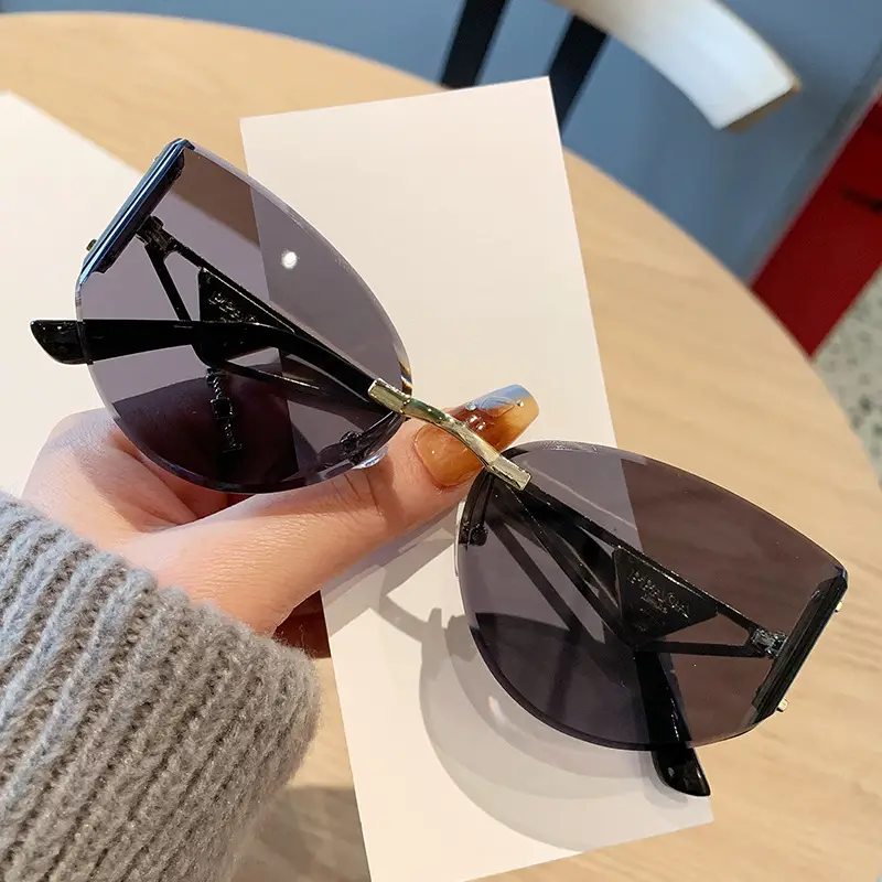 Women's High-End Cat-Eye Sunglasses with Hollow Leg Design