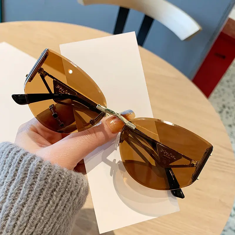 Women's High-End Cat-Eye Sunglasses with Hollow Leg Design - Image 7