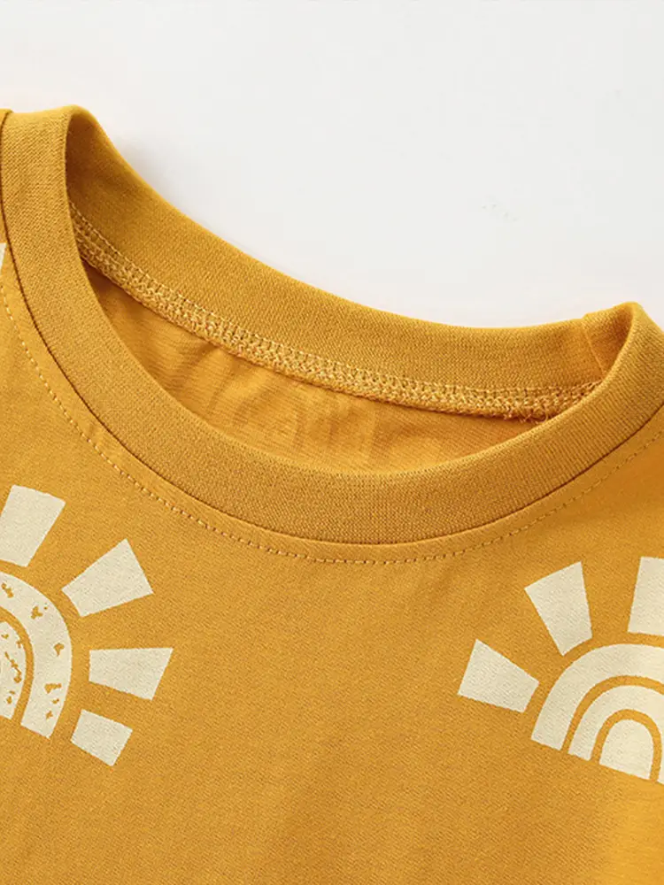 Malwee Boys Printed T-Shirt Shorts Set Yellow - Image 3