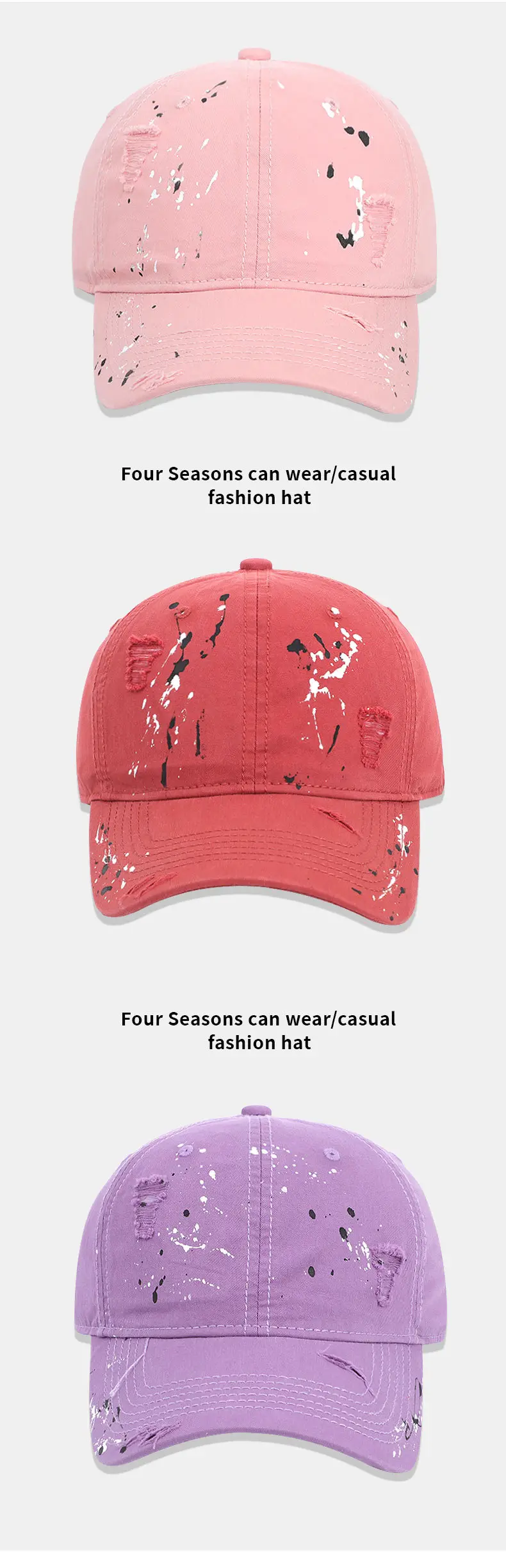 Watermelon Red Graphic Baseball Cap for Women — feature 15