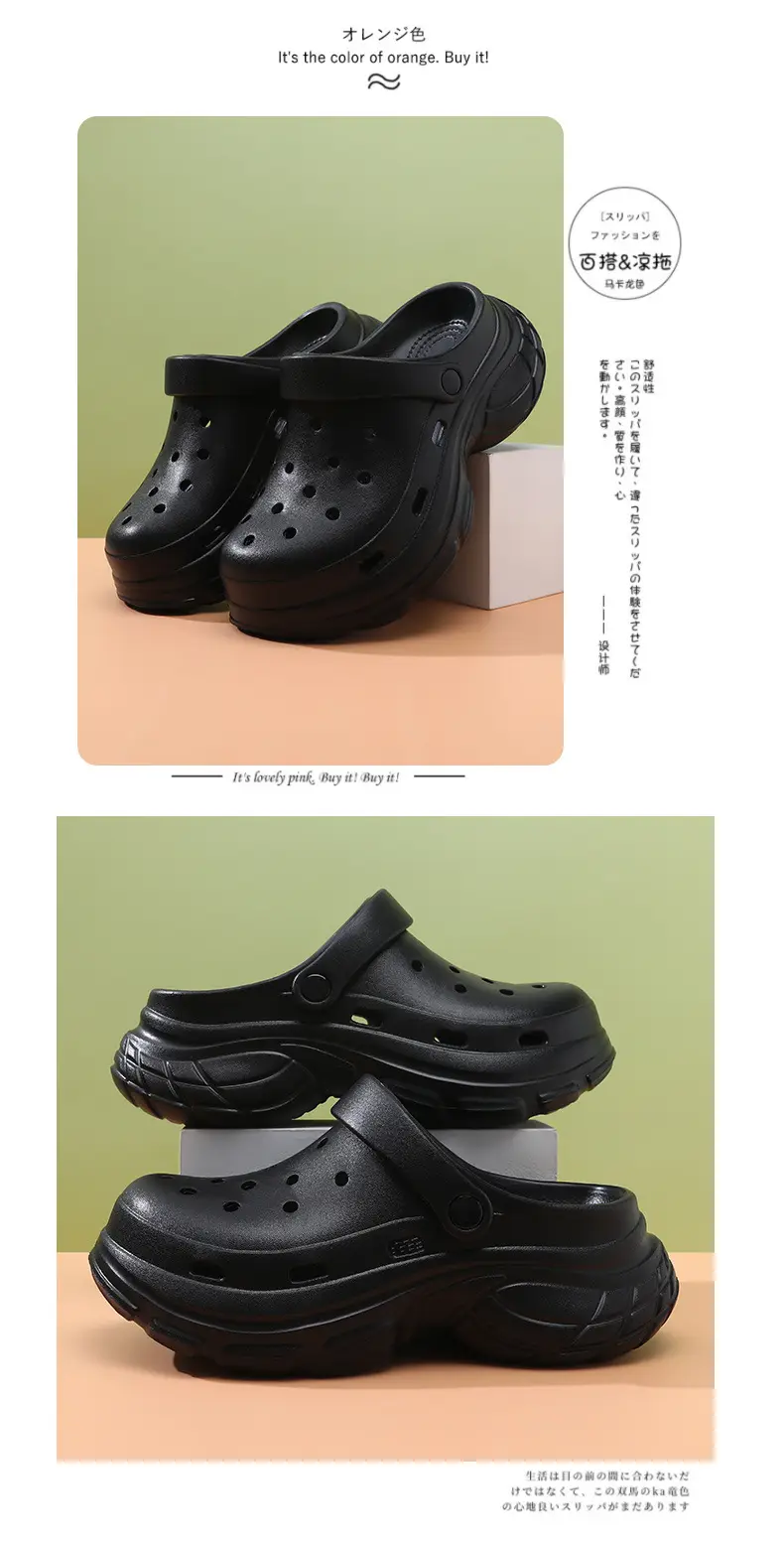 2025 new thick-soled hole shoes women's summer wear non-slip excrement feeling Baotou beach sandals a generation of hair — feature 12