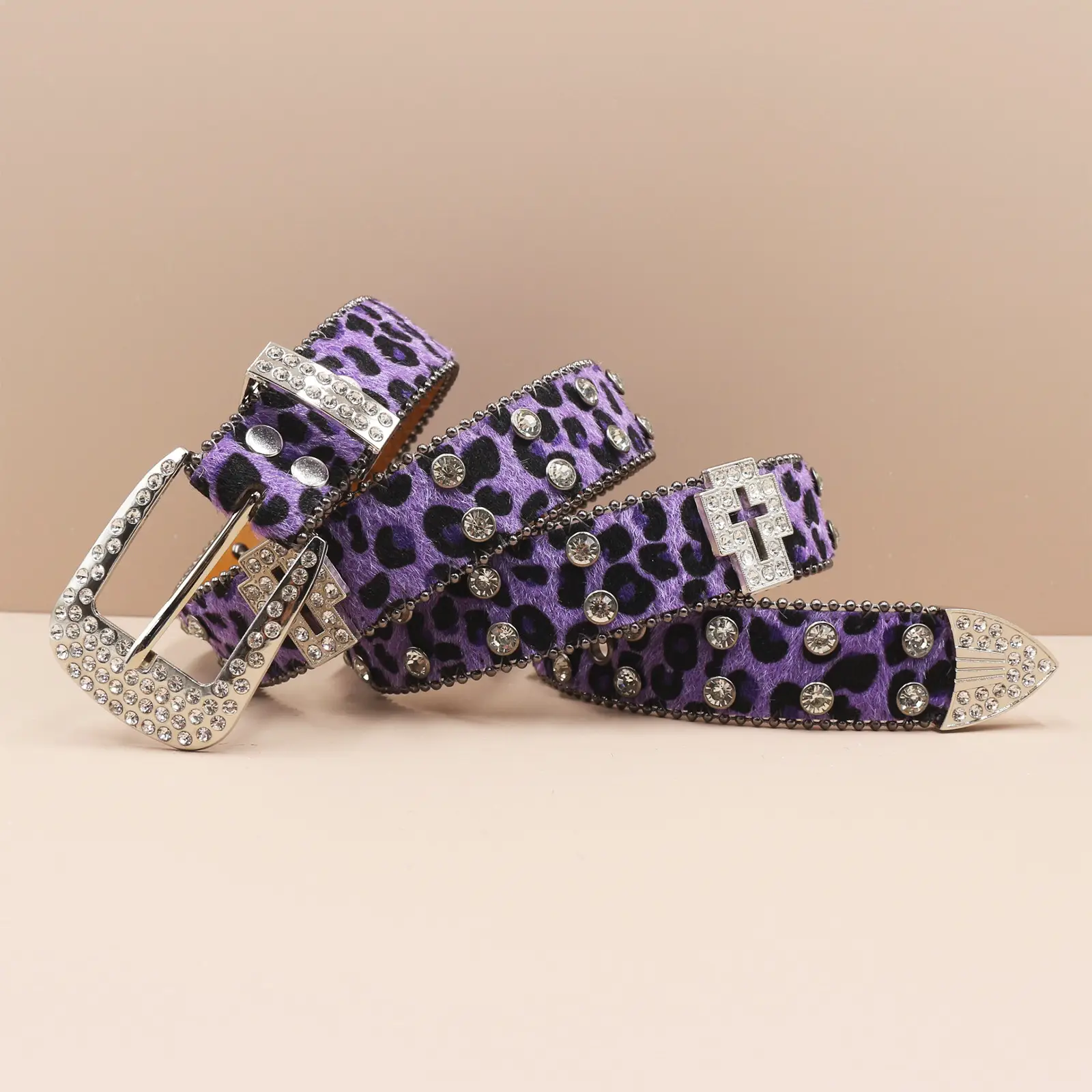 Leopard Print Cross Belt for Men High End Sparkle - Image 10