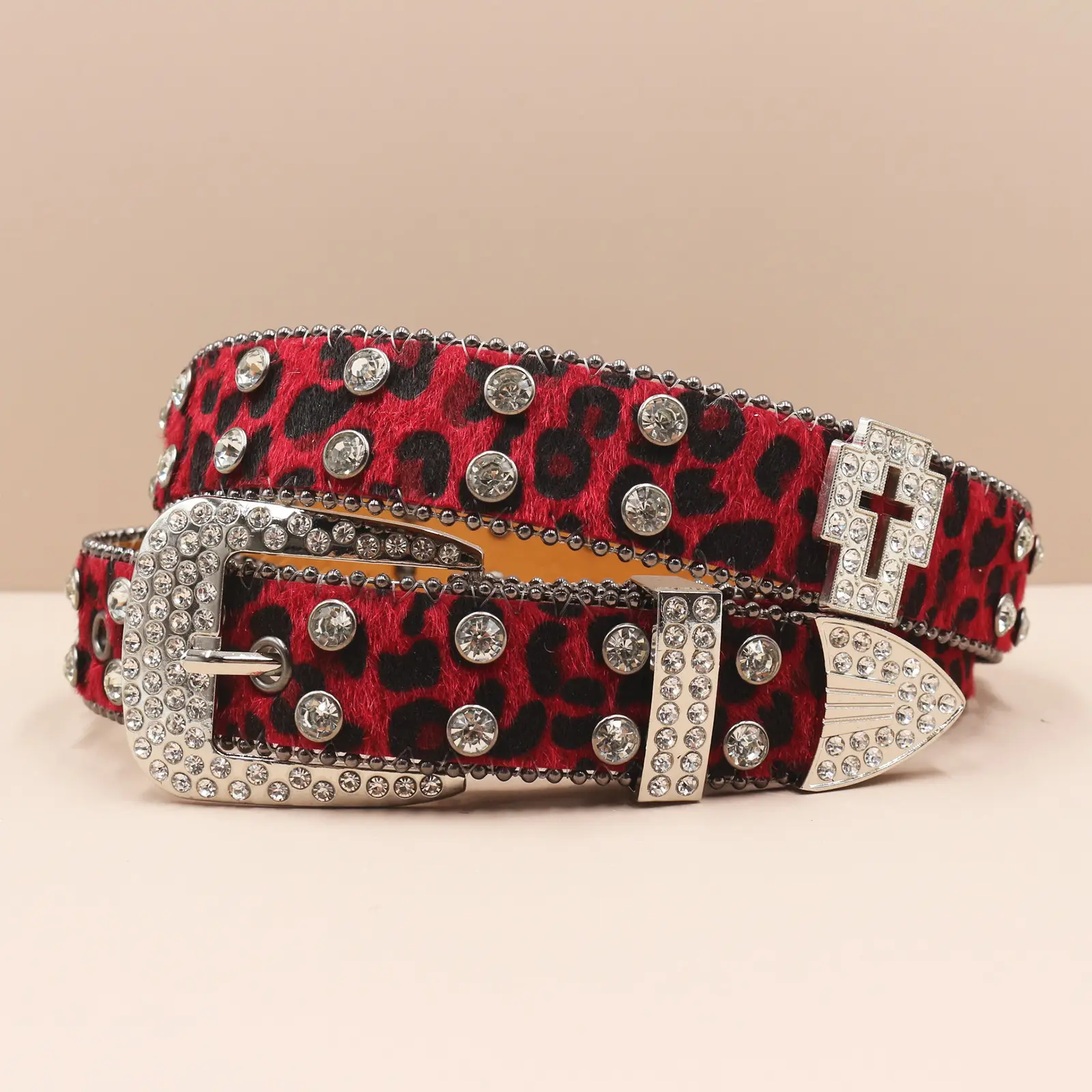 Leopard Print Cross Belt for Men High End Sparkle — feature 1
