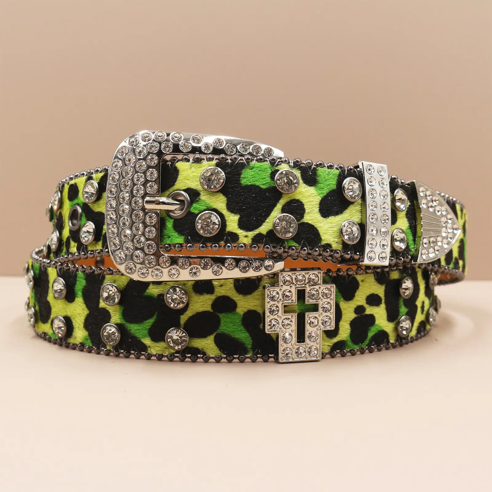 Leopard Print Cross Belt for Men High End Sparkle — feature 10